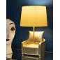 LAMPA NOCNA W STYLU MID-CENTURY ŻÓŁTA 26X46 cm
